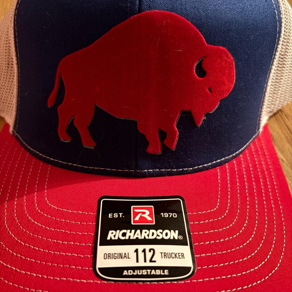 Richardson Red and Blue Buffalo Trucker Hat